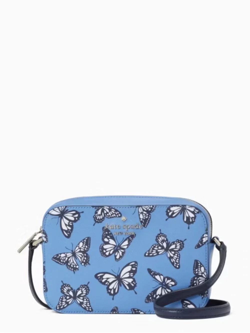 ♠️Kate Spade New York Staci Butterfly Sky Printed Mini Camera Bag, Blue NWT